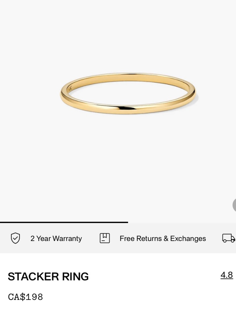 Mejuri Stacker Ring Size 7 Like New